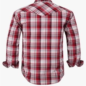 Men’s Red Plaid Dress Shirt